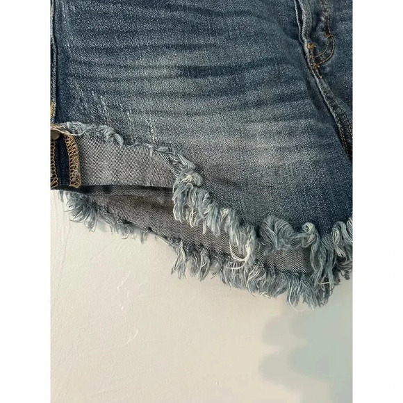 Altar'd State Jorts Size 28 Denim Jean Shorts Bandana Belt Frayed Hem - Picture 2 of 12
